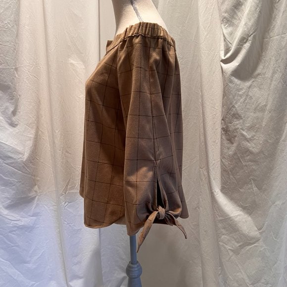 Sugar + Lips brown plaid blouse - Picture 4 of 11